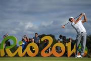 11 August 2016; Rickie Fowler of the USA on the 16th during Round 1 of the Men's Strokeplay competition at the Olympic Golf Course, Barra de Tijuca, during the 2016 Rio Summer Olympic Games in Rio de Janeiro, Brazil. Photo by Brendan Moran/Sportsfile