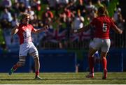 11 August 2016; Sam Cross, left, and James Rodwell of Great Britain celebrate their victory during the Men's Rugby Sevens semi-final match between Great Britain and South Africa during the 2016 Rio Summer Olympic Games at Deodoro Stadium in Rio de Janeiro, Brazil. Photo by Stephen McCarthy/Sportsfile