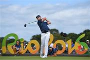 11 August 2016; Danny Willett of Great Britain on the 16th tee box during Round 1 of the Men's Strokeplay competition at the Olympic Golf Course, Barra de Tijuca, during the 2016 Rio Summer Olympic Games in Rio de Janeiro, Brazil. Photo by Brendan Moran/Sportsfile