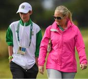 11 August 2016; Caroline Harrington, wife of Padraig Harrington, with their son Patrick during Round 1 of the Men's Strokeplay competition at the Olympic Golf Course, Barra de Tijuca, during the 2016 Rio Summer Olympic Games in Rio de Janeiro, Brazil. Photo by Brendan Moran/Sportsfile