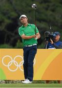 11 August 2016; Padraig Harrington of Ireland watches his drive on the 3rd tee box during Round 1 of the Men's Strokeplay competition at the Olympic Golf Course, Barra de Tijuca, during the 2016 Rio Summer Olympic Games in Rio de Janeiro, Brazil. Photo by Brendan Moran/Sportsfile