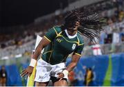 11 August 2016; Cecil Afrika of South Africa after scoring a try during the Men's Rugby Sevens bronze medal match between Japan and South Africa during the 2016 Rio Summer Olympic Games at Deodoro Stadium in Rio de Janeiro, Brazil. Photo by Stephen McCarthy/Sportsfile