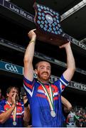 12 August 2016; Captain of NACB Central Pat Foley lifts the trophy following his side's victory in the GAA World Games Hurling Cup (Native) Final during Day 4 of the Etihad Airways GAA World Games 2016 at Croke Park in Dublin. Photo by Seb Daly/Sportsfile