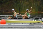 12 August 2016; Paul O'Donovan, left, and Gary O'Donovan of Ireland celebrate winning silver in the Men's Lightweight Double Sculls A final in Lagoa Stadium, Copacabana, during the 2016 Rio Summer Olympic Games in Rio de Janeiro, Brazil. Photo by Brendan Moran/Sportsfile