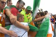 12 August 2016; Gary O'Donovan, left, and Paul O'Donovan of Ireland are congratulated by supporters after receiving their silver medals in the Men's Lightweight Double Sculls A final in Lagoa Stadium, Copacabana, during the 2016 Rio Summer Olympic Games in Rio de Janeiro, Brazil. Photo by Brendan Moran/Sportsfile