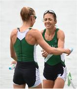 12 August 2016; Sinead Lynch, right, and Claire Lamb of Ireland react after finishing the Women's Lightweight Double Sculls A final in Lagoa Stadium, Copacabana, during the 2016 Rio Summer Olympic Games in Rio de Janeiro, Brazil. Photo by Stephen McCarthy/Sportsfile