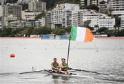2 August 2016; Paul O'Donovan and Gary O'Donovan of Ireland celebrate after finishing second in the Men's Lightweight Double Sculls A final in Lagoa Stadium, Copacabana, during the 2016 Rio Summer Olympic Games in Rio de Janeiro, Brazil. Photo by Stephen McCarthy/Sportsfile