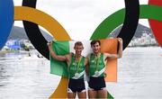 2 August 2016; Gary O'Donovan and Paul O'Donovan of Ireland celebrate after finishing second in the Men's Lightweight Double Sculls A final in Lagoa Stadium, Copacabana, during the 2016 Rio Summer Olympic Games in Rio de Janeiro, Brazil. Photo by Stephen McCarthy/Sportsfile