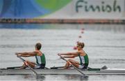 12 August 2016; Claire Lamb and Sinead Lynch of Ireland finish in 6th place during the Women's Lightweight Double Sculls A final in Lagoa Stadium, Copacabana, during the 2016 Rio Summer Olympic Games in Rio de Janeiro, Brazil. Photo by Brendan Moran/Sportsfile