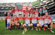 12 August 2016; New York celebrate following their victory in the GAA World Games Mens Football Native Cup Final during Day 4 of the Etihad Airways GAA World Games 2016 at Croke Park in Dublin. Photo by Seb Daly/Sportsfile
