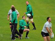 26 October 2010; Ireland's John Hayes, Donnacha O'Callaghan, Jonathan Sexton, Mick O'Driscoll and Rob Kearney in action during squad training. Ireland Rugby Squad Training, University of Limerick, Limerick. Picture credit: Alan Place / SPORTSFILE