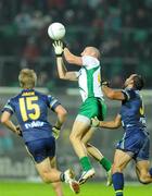 23 October 2010; Tadhg Kennelly, Ireland, in action against Keiran Jack and Adam Goodes, Australia. Irish Daily Mail International Rules Series 1st Test, Ireland v Australia, Gaelic Grounds, Limerick. Picture credit: Alan Place / SPORTSFILE