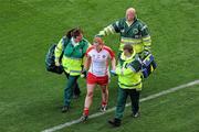 26 September 2010; Sarah Connolly, Tyrone, leaves the pitch with an injury during the first half. TG4 All-Ireland Senior Ladies Football Championship Final, Dublin v Tyrone, Croke Park, Dublin. Picture credit: Brendan Moran / SPORTSFILE