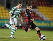 28 October 2010; Gary Burke, Bohemians, in action against Carl Kinnear, Shamrock Rovers. Airtricity Under-20 League Final, Shamrock Rovers v Bohemians, Tallaght Stadium, Tallaght, Dublin. Picture credit: Brian Lawless / SPORTSFILE