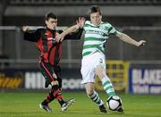 28 October 2010; Jack Memery, Shamrock Rovers, in action against Gary Burke, Bohemians. Airtricity Under-20 League Final, Shamrock Rovers v Bohemians, Tallaght Stadium, Tallaght, Dublin. Picture credit: Brian Lawless / SPORTSFILE