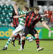 28 October 2010; David Lodolia, Bohemians, in action against Sean Gannon, Shamrock Rovers. Airtricity Under-20 League Final, Shamrock Rovers v Bohemians, Tallaght Stadium, Tallaght, Dublin. Picture credit: Brian Lawless / SPORTSFILE