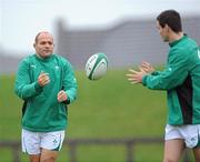 29 October 2010; Ireland's Rory Best, left, and Jonathan Sexton in action during squad training ahead of their Autumn International game against South Africa on November the 6th. Ireland Rugby Squad Training, University of Limerick, Limerick. Picture credit: Matt Browne / SPORTSFILE