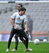 29 October 2010; Australia's Leigh Montagna and Tavis Varcoe, left, during squad training ahead of their second match against Ireland on Saturday. Australia International Rules Squad Training, Croke Park, Dublin. Picture credit: Brian Lawless / SPORTSFILE