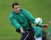 29 October 2010; Ireland's David Wallace in action during squad training ahead of their Autumn International game against South Africa on November the 6th. Ireland Rugby Squad Training, University of Limerick, Limerick. Picture credit: Matt Browne / SPORTSFILE