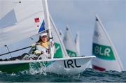 12 August 2016; Annalise Murphy of Ireland in action during Race 7 of the Women's Laser Radial on the Copacabana course during the 2016 Rio Summer Olympic Games in Rio de Janeiro, Brazil. Photo by David Branigan/Sportsfile