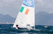 12 August 2016; Finn Lynch of Ireland in action during Race 7 of the Men's Laser on the Copacabana course during the 2016 Rio Summer Olympic Games in Rio de Janeiro, Brazil. Photo by David Branigan/Sportsfile