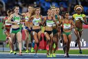 12 August 2016; Ciara Mageean, extreme left, of Ireland in action during round 1 of the Women's 1500m in the Olympic Stadium, Maracanã, during the 2016 Rio Summer Olympic Games in Rio de Janeiro, Brazil. Photo by Ramsey Cardy/Sportsfile