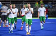 12 August 2016; Shane O'Donoghue of Ireland, center, and team mates following defeat after the Pool B match between Ireland and Argentina at the Olympic Hockey Centre, Deodoro, during the 2016 Rio Summer Olympic Games in Rio de Janeiro, Brazil. Photo by Stephen McCarthy/Sportsfile