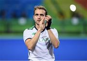 12 August 2016; Mitch Darling of Ireland following defeat after the Pool B match between Ireland and Argentina at the Olympic Hockey Centre, Deodoro, during the 2016 Rio Summer Olympic Games in Rio de Janeiro, Brazil. Photo by Stephen McCarthy/Sportsfile