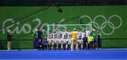 12 August 2016; Ireland have their team picture taken after the Pool B match between Ireland and Argentina at the Olympic Hockey Centre, Deodoro, during the 2016 Rio Summer Olympic Games in Rio de Janeiro, Brazil. Photo by Stephen McCarthy/Sportsfile