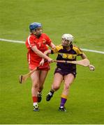 13 August 2016; Karen Atkinson of Wexford in action against Orla Cronin of Cork during the Liberty Insurance Senior Camogie Championship Semi-Final game between Cork and Wexford at Semple Stadium in Thurles, Co Tipperary. Photo by Piaras Ó Mídheach/Sportsfile