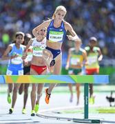 13 August 2016; Emma Coburn of USA in action during round 1 of the Women's 3000m steeplechase in the Olympic Stadium, Maracanã, during the 2016 Rio Summer Olympic Games in Rio de Janeiro, Brazil. Photo by Brendan Moran/Sportsfile