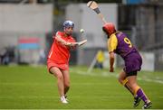 13 August 2016; Ashling Thompson of Cork in action against Shelly Kehoe of Wexford during the Liberty Insurance Senior Camogie Championship Semi-Final game between Cork and Wexford at Semple Stadium in Thurles, Co Tipperary. Photo by Piaras Ó Mídheach/Sportsfile