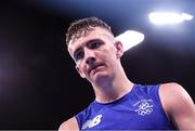 13 August 2016; Brendan Irvine of Ireland following his Light-Flyweight preliminary round of 32 bout defeat to Shakhobidin Zoirov of Uzbekistan in the Riocentro Pavillion 6 Arena during the 2016 Rio Summer Olympic Games in Rio de Janeiro, Brazil. Photo by Stephen McCarthy/Sportsfile