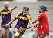 13 August 2016; Siona Nolan of Wexford in action against Orla Cronin of Cork during the Liberty Insurance Senior Camogie Championship Semi-Final game between Cork and Wexford at Semple Stadium in Thurles, Co Tipperary. Photo by Daire Brennan/Sportsfile