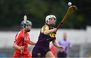13 August 2016; Karen Atkinson of Wexford in action against Breige Corkery of Cork during the Liberty Insurance Senior Camogie Championship Semi-Final game between Cork and Wexford at Semple Stadium in Thurles, Co Tipperary. Photo by Daire Brennan/Sportsfile