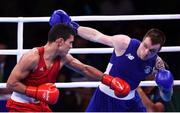 13 August 2016; Steven Donnelly of Ireland, right, in action against Mohammed Rabii of Morocco during their Welterweight preliminary round of 32 bout in the Riocentro Pavillion 6 Arena during the 2016 Rio Summer Olympic Games in Rio de Janeiro, Brazil. Photo by Stephen McCarthy/Sportsfile