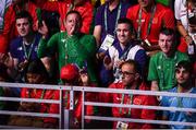13 August 2016; Team Ireland boxers Joe Ward, David Oliver Joyce and Paddy Barnes watch on during the Welterweight preliminary round of 32 bout between Steven Donnelly of Ireland and Mohammed Rabii of Morocco in the Riocentro Pavillion 6 Arena during the 2016 Rio Summer Olympic Games in Rio de Janeiro, Brazil. Photo by Stephen McCarthy/Sportsfile