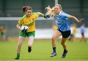 13 August 2016; Katy Herron of Donegal in action against Nicole Owens of Dublin during the TG4 Ladies Football All-Ireland Senior Championship Quarter-Final game between Dublin and Donegal at Glennon Brothers Pearse Park in Longford. Photo by Seb Daly/Sportsfile
