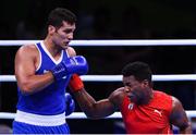 13 August 2016; Guido Vianello of Italy, left, in action against Leinier Pero of Cuba during their Men's Super Heavyweight Preliminary bout in the Riocentro Pavillion 6 Arena during the 2016 Rio Summer Olympic Games in Rio de Janeiro, Brazil. Photo by Stephen McCarthy/Sportsfile