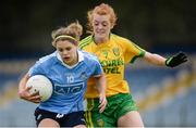 13 August 2016; Noelle Healy of Dublin in action against Deirdre Foley of Donegal during the TG4 Ladies Football All-Ireland Senior Championship Quarter-Final game between Dublin and Donegal at Glennon Brothers Pearse Park in Longford. Photo by Seb Daly/Sportsfile