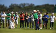 13 August 2016; Padraig Harrington of Ireland after his plays his third shot from the fairway on the 18th hole during Round 3 of the Men's Strokeplay competition at the Olympic Golf Course, Barra de Tijuca, during the 2016 Rio Summer Olympic Games in Rio de Janeiro, Brazil. Photo by Ramsey Cardy/Sportsfile