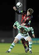 28 October 2010; Kevin Feely, Bohemians, in action against Conor Murphy, Shamrock Rovers. Airtricity Under-20 League Final, Shamrock Rovers v Bohemians, Tallaght Stadium, Tallaght, Dublin. Picture credit: Brian Lawless / SPORTSFILE