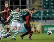 28 October 2010; Stephen Chambers, Bohemians, in action against Jeff Flood, Shamrock Rovers. Airtricity Under-20 League Final, Shamrock Rovers v Bohemians, Tallaght Stadium, Tallaght, Dublin. Picture credit: Brian Lawless / SPORTSFILE