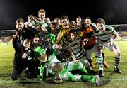 28 October 2010; The Shamrock Rovers players and mascot &quot;hooperman&quot; celebrate with the cup. Airtricity Under-20 League Final, Shamrock Rovers v Bohemians, Tallaght Stadium, Tallaght, Dublin. Picture credit: Brian Lawless / SPORTSFILE