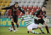28 October 2010; Conor Murphy, Shamrock Rovers, in action against Roberto Lopez, left, and Shane Keely, Bohemians. Airtricity Under-20 League Final, Shamrock Rovers v Bohemians, Tallaght Stadium, Tallaght, Dublin. Picture credit: Brian Lawless / SPORTSFILE