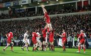 29 October 2010; Ian Nagle, Munster, takes this lineout against Ulster. Celtic League, Ulster v Munster, Ravenhill Park, Belfast. Picture credit: John Dickson / SPORTSFILE