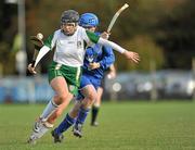 30 October 2010; Colette McSorley, Ireland, in action against Beth MacDonald, Scotland. Ladies Shinty / Camogie International, Ireland v Scotland, Ratoath GAA Club, Ratoath, Co. Meath. Picture credit:  Barry Cregg / SPORTSFILE