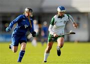 30 October 2010; Pamela Greville, Ireland, in action against Katy Smith, Scotland. Ladies Shinty / Camogie International, Ireland v Scotland, Ratoath GAA Club, Ratoath, Co. Meath. Picture credit: Alan Place / SPORTSFILE