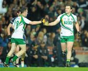 30 October 2010; Michael Murphy, Ireland, right, is congratulated by team-mate Leighton Glynn after scoring a second half point. Irish Daily Mail International Rules Series 2nd Test, Ireland v Australia, Croke Park, Dublin. Picture credit: Stephen McCarthy / SPORTSFILE