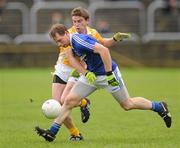 31 October 2010; Anthony Thompson, Naomh Conaill , in action against Dessie Mone, Clontibret. AIB GAA Football Ulster Club Senior Championship Quarter-Final, Clontibret v Naomh Conaill, Ballybofey, Co. Donegal. Picture credit: Oliver McVeigh / SPORTSFILE